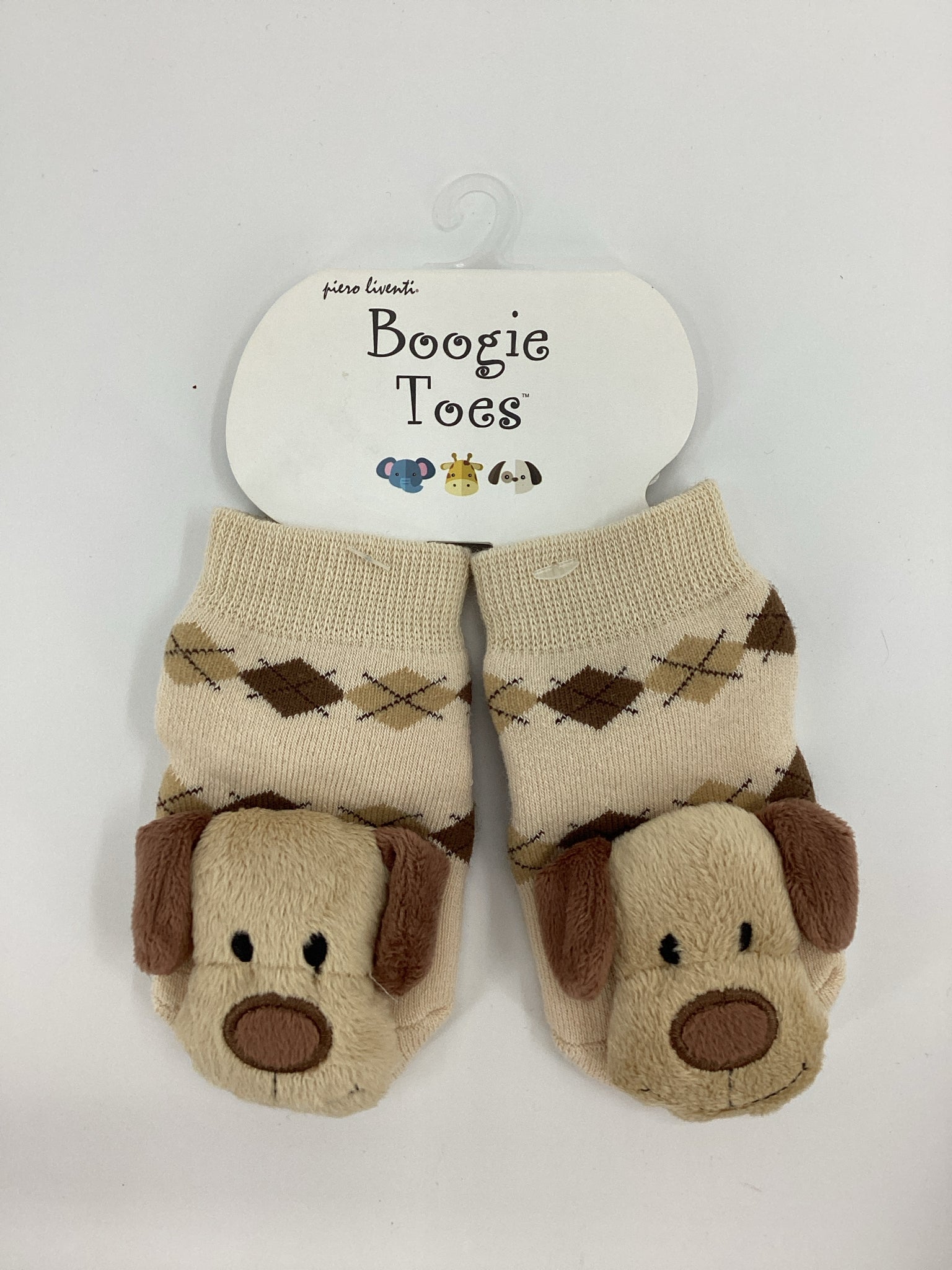 Boogie Toes Child Size 1 Brown Animal Print Socks - boys