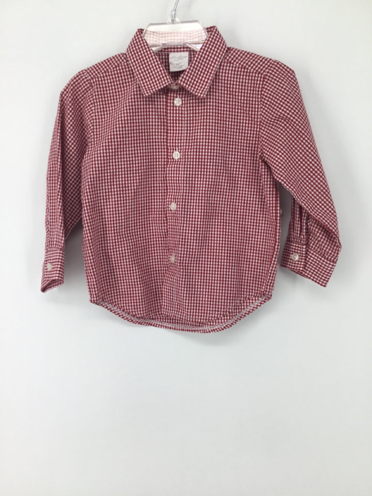 Starting Out Child Size 24 Months Red Gingham Shirt - boys