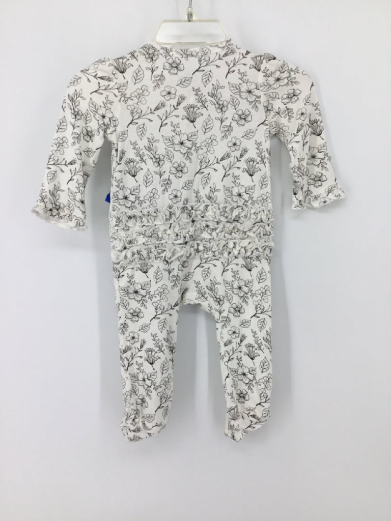 Little Me Child Size 3 Months White Sleepers