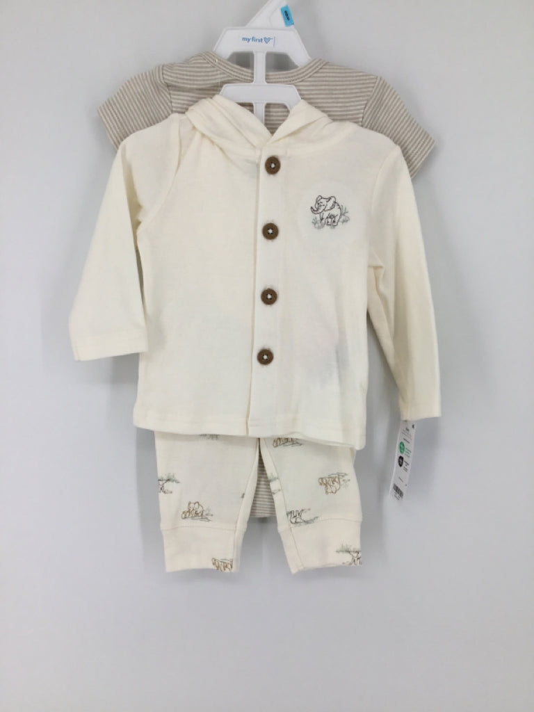 Carter's Child Size 6 Months Cream Print Outfit - boys