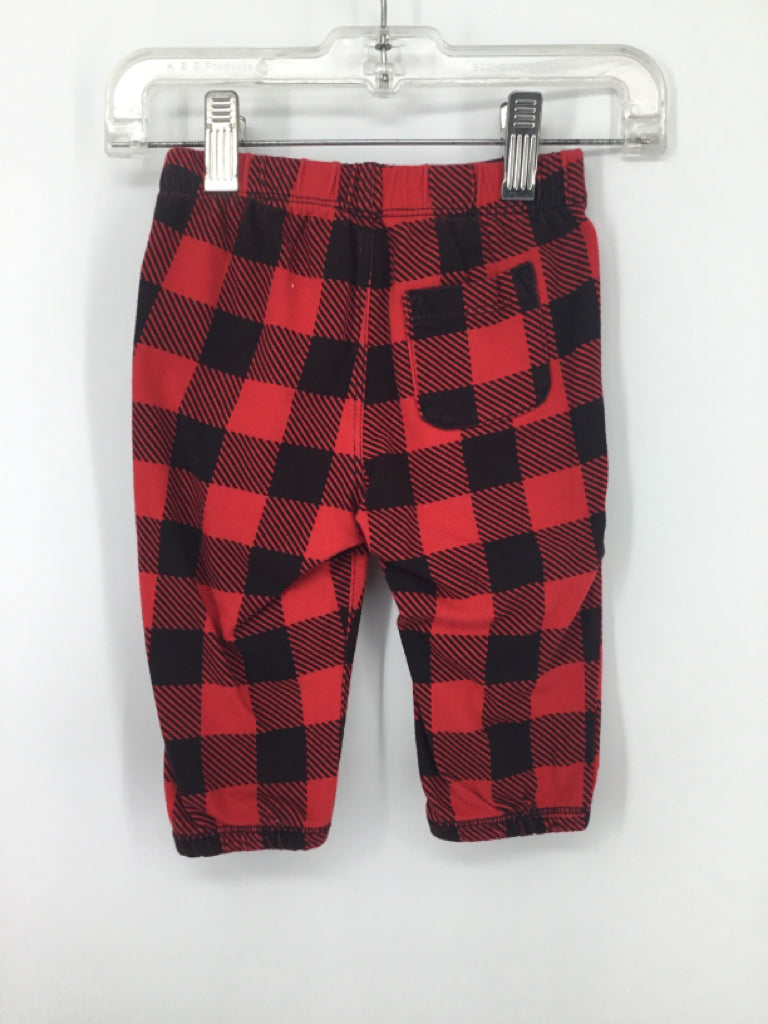 Baby Gap Child Size 6-12 Months Red Checkered Pants - boys