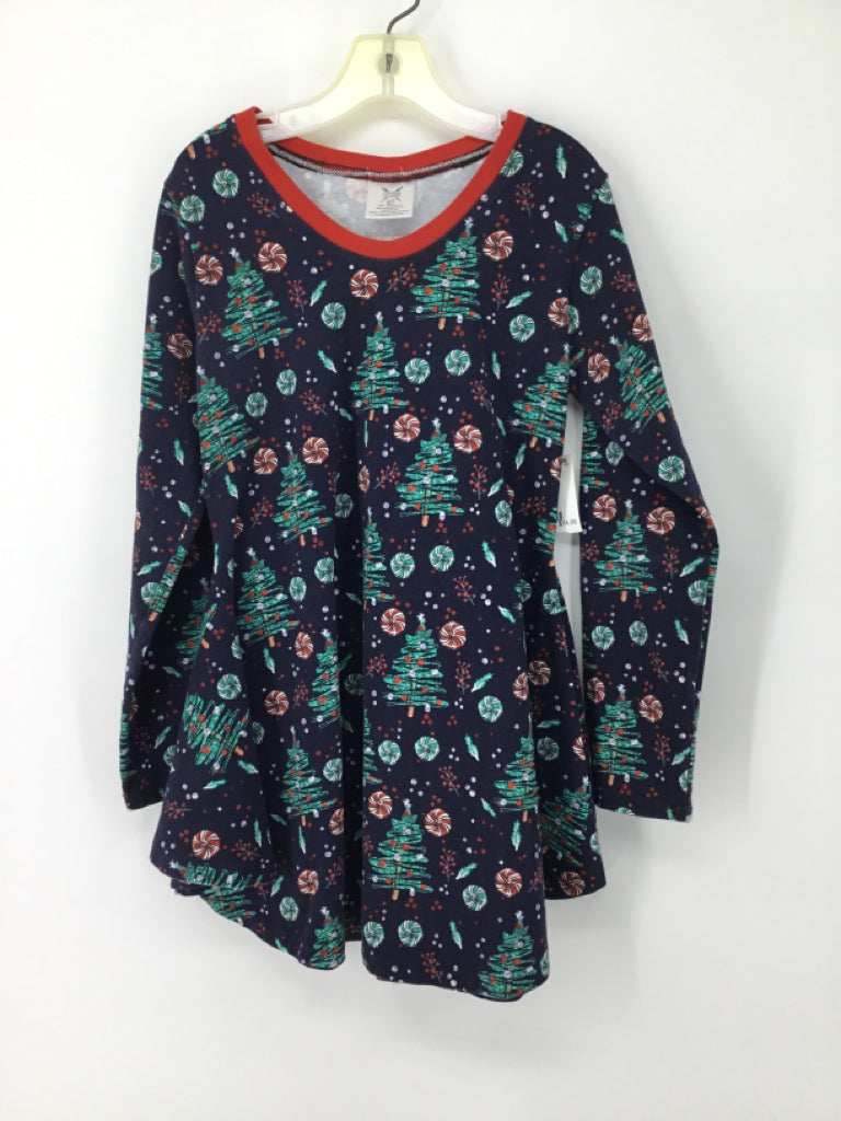 Upper Looper Child Size 10 Navy Christmas Shirt