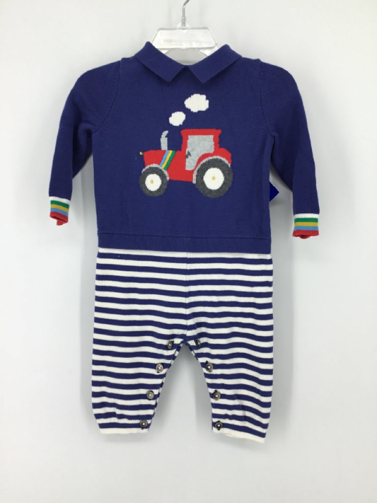 Baby Boden Child Size 6-9 Months Blue Print Outfit - boys