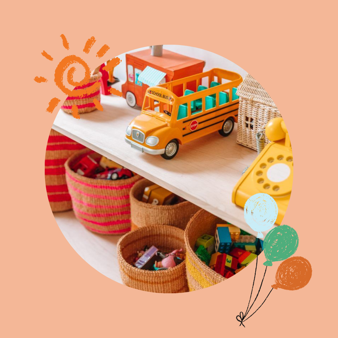 Children’s toys grouped together showing items no longer played with as kids grow