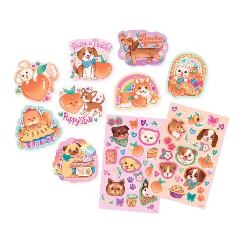 Ooly - Puppies and Peaches Scented Scratch Stickers