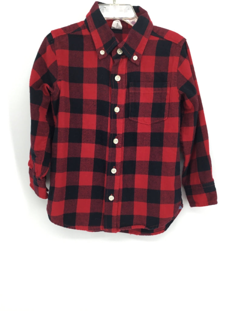 Baby Gap Child Size 4 Red Checkered Shirt - boys