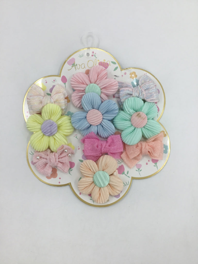 Ava Olivia Flower Hair Clips - 10 pcs