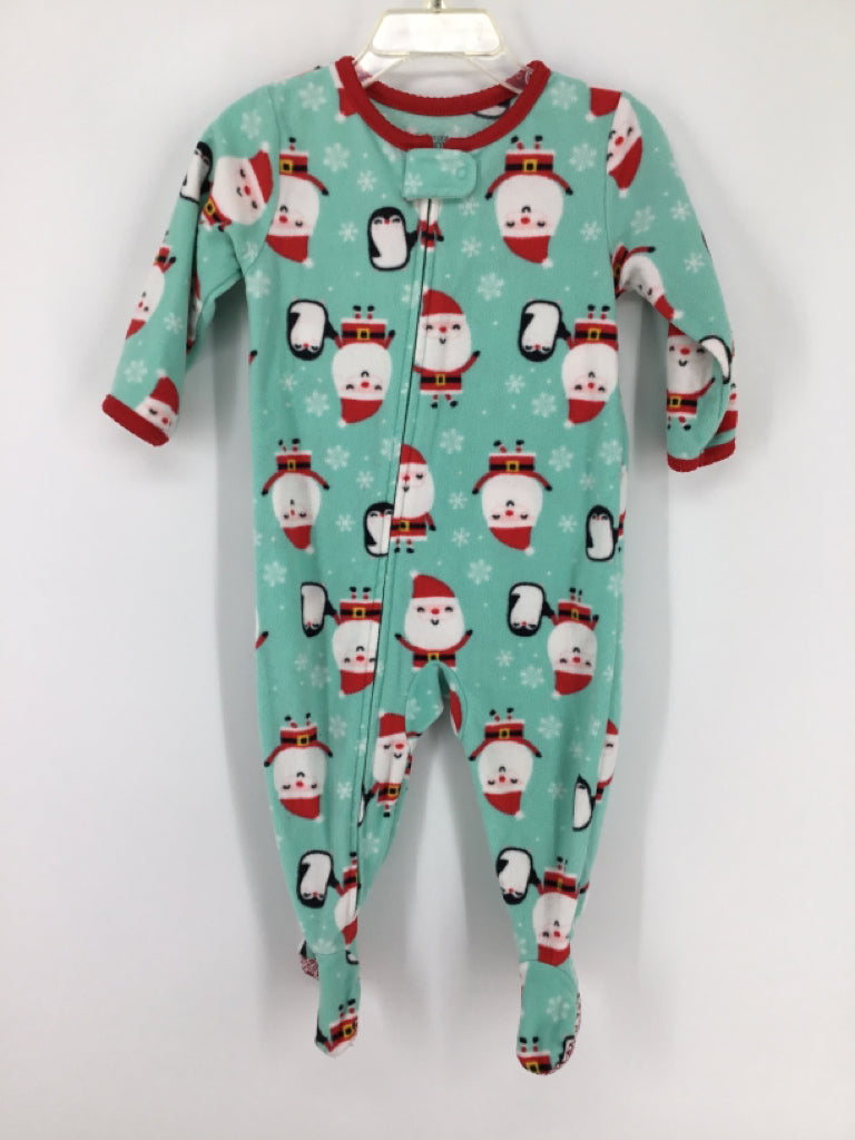 Just One You Made by Carters Child Size 12 Months Blue Christmas Sleeper