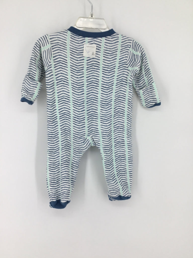 Burt's Bees Baby Child Size 0-3 Months Blue Sleepers