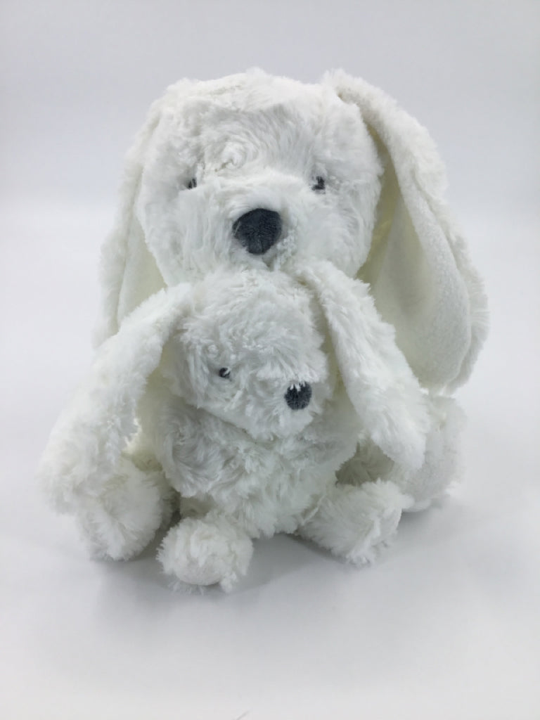 cloud island White Stuffed Rabbit Plush & Rattle Set