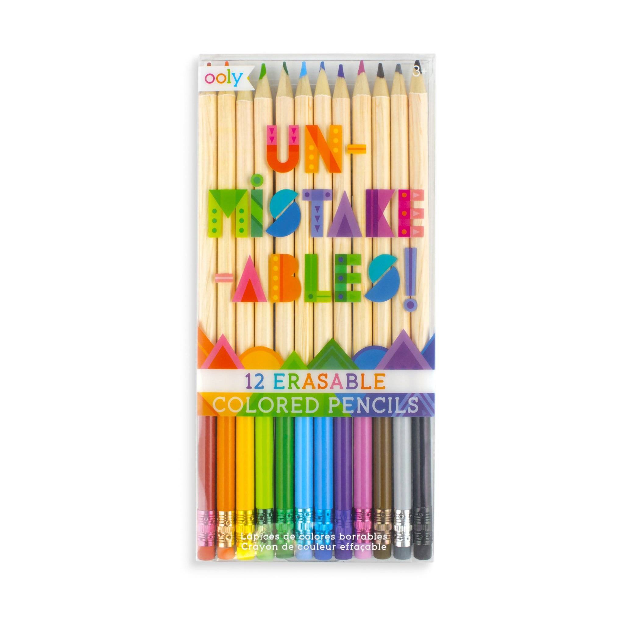 Ooly Un-Mistake-Ables! Erasable Colored Pencils Set of 12