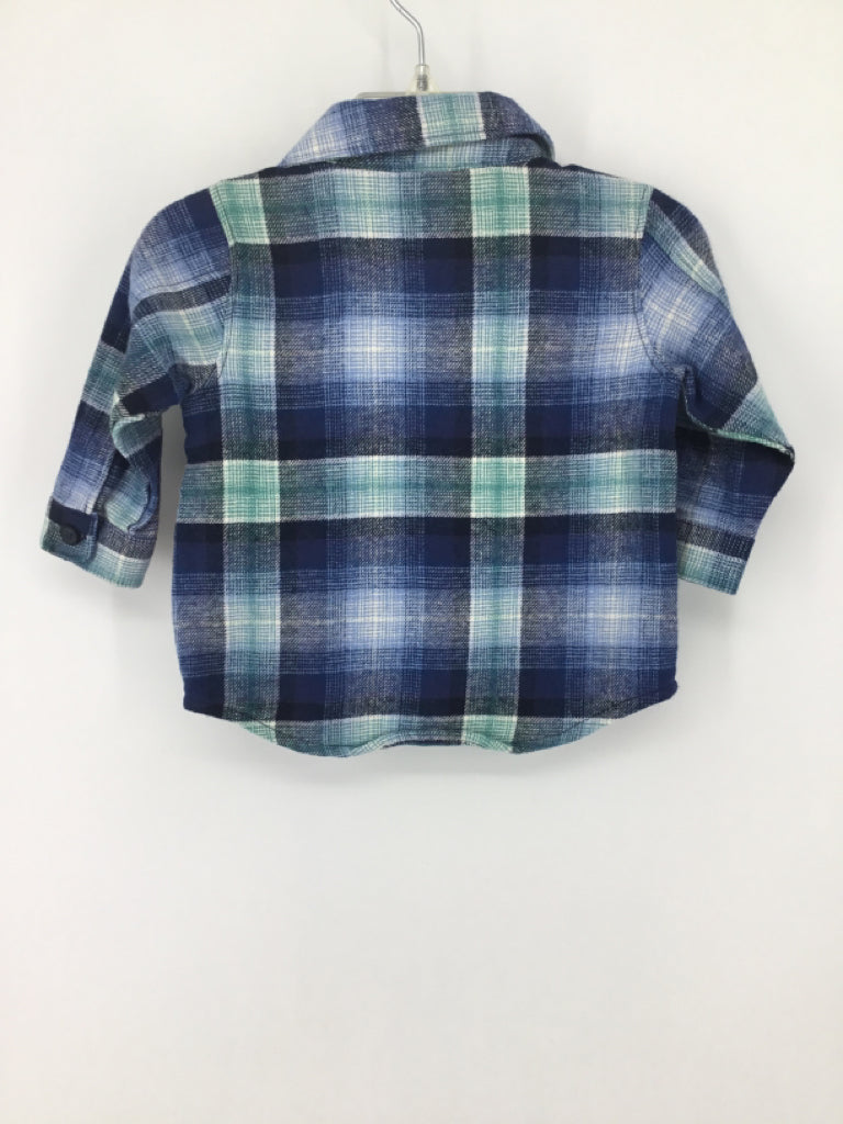 Old Navy Child Size 3-6 Months Blue Plaid Shirt - boys