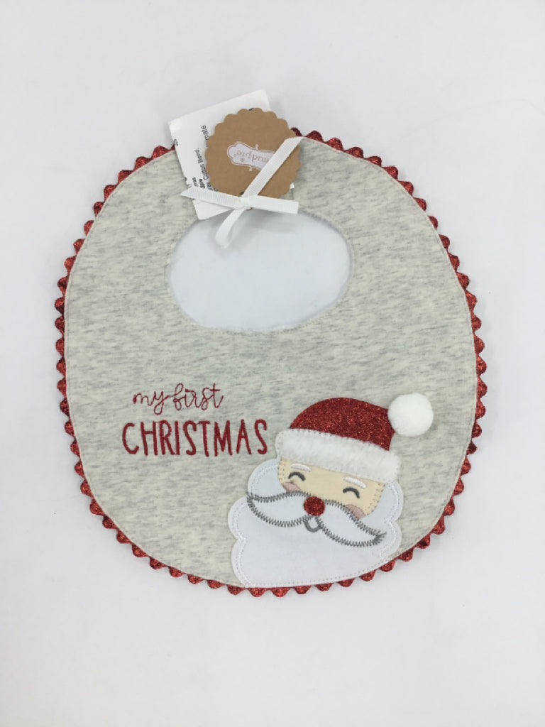 Mudpie Child Size One Size Gray Christmas Bib