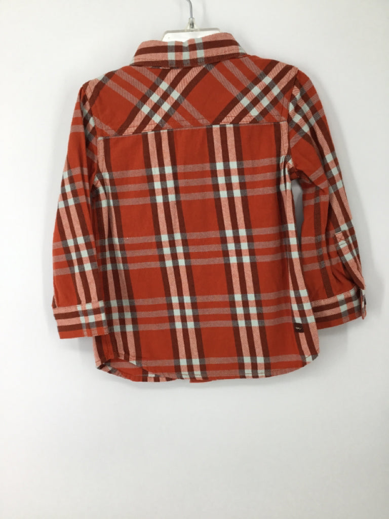 Tea Child Size 2 Orange Plaid Shirt - boys