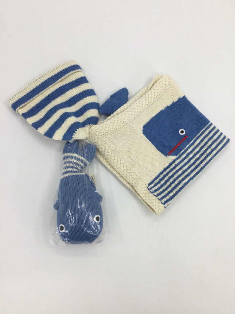 Estella Organic Baby Gift Set - Handmade Lovey Blanket, Rattle Toy & Hat