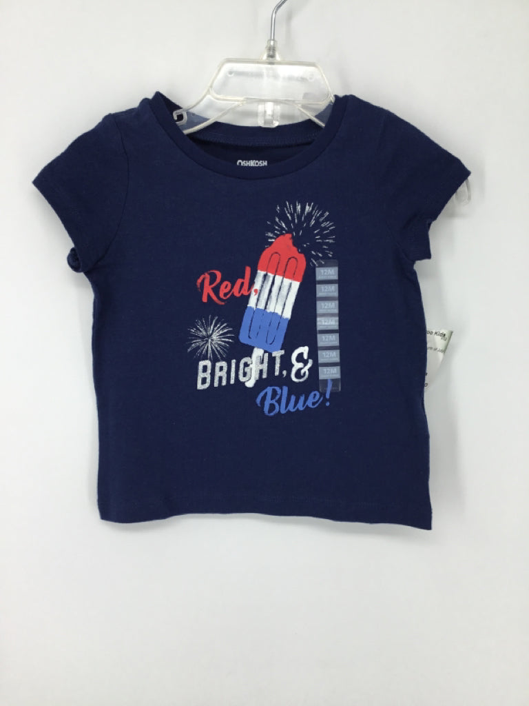 OshKosh B'gosh Child Size 12 Months Navy Stars & Stripes T-Shirt