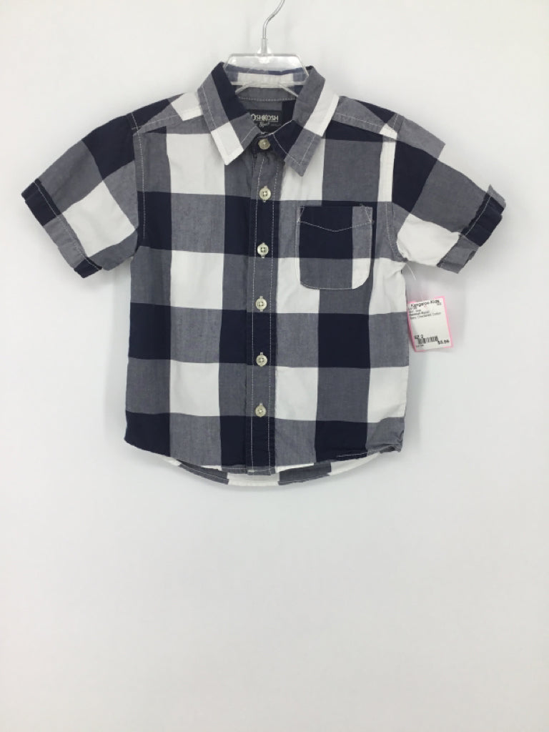 OshKosh B'gosh Child Size 2 Navy Checkered Shirt - boys
