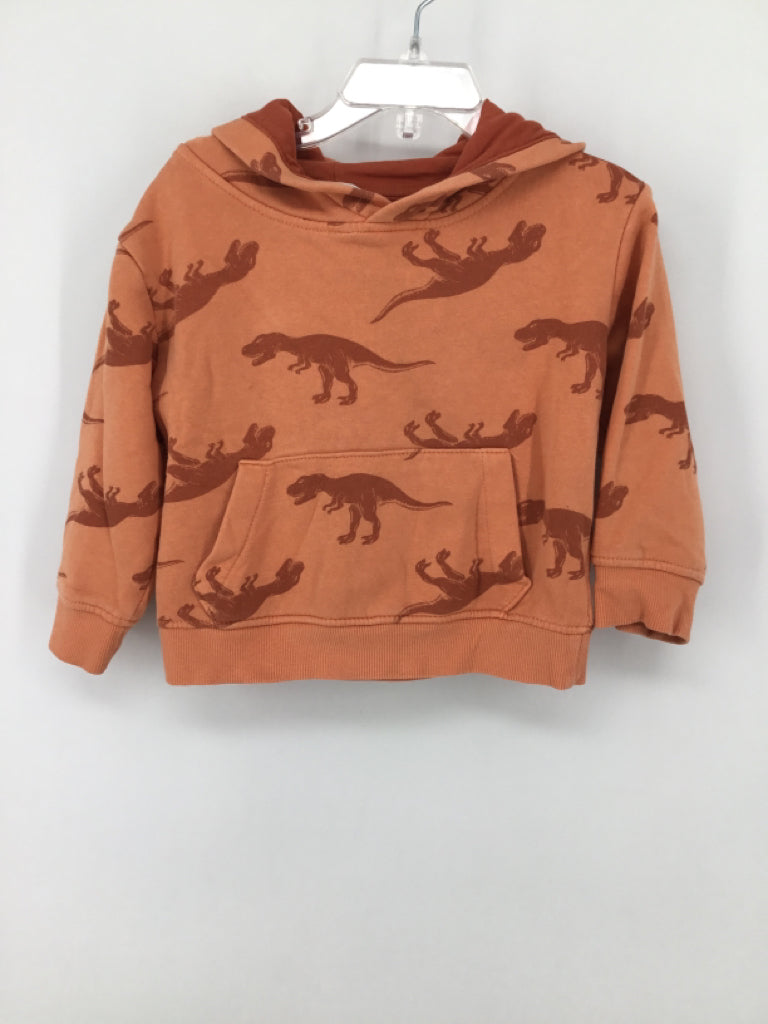 H & M Child Size 2 Orange Dinosaur Sweatshirt - boys