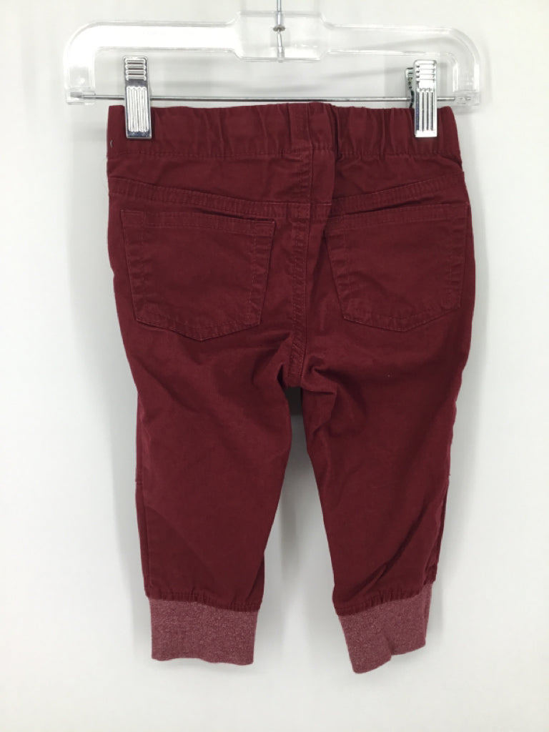 Cat & Jack Child Size 12 Months Burgundy Solid Pants - boys