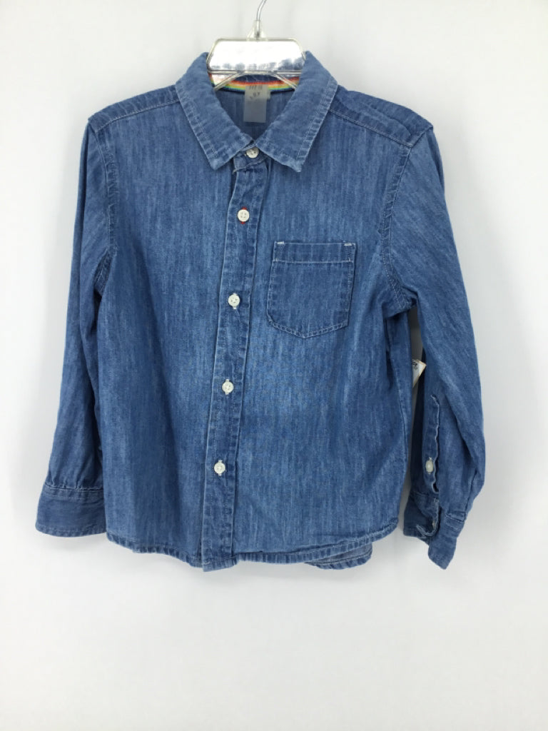 primary Child Size 4 Blue Solid Shirt - boys
