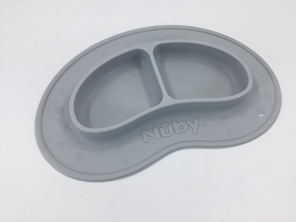 Nuby Gray Silicone Divided Plate