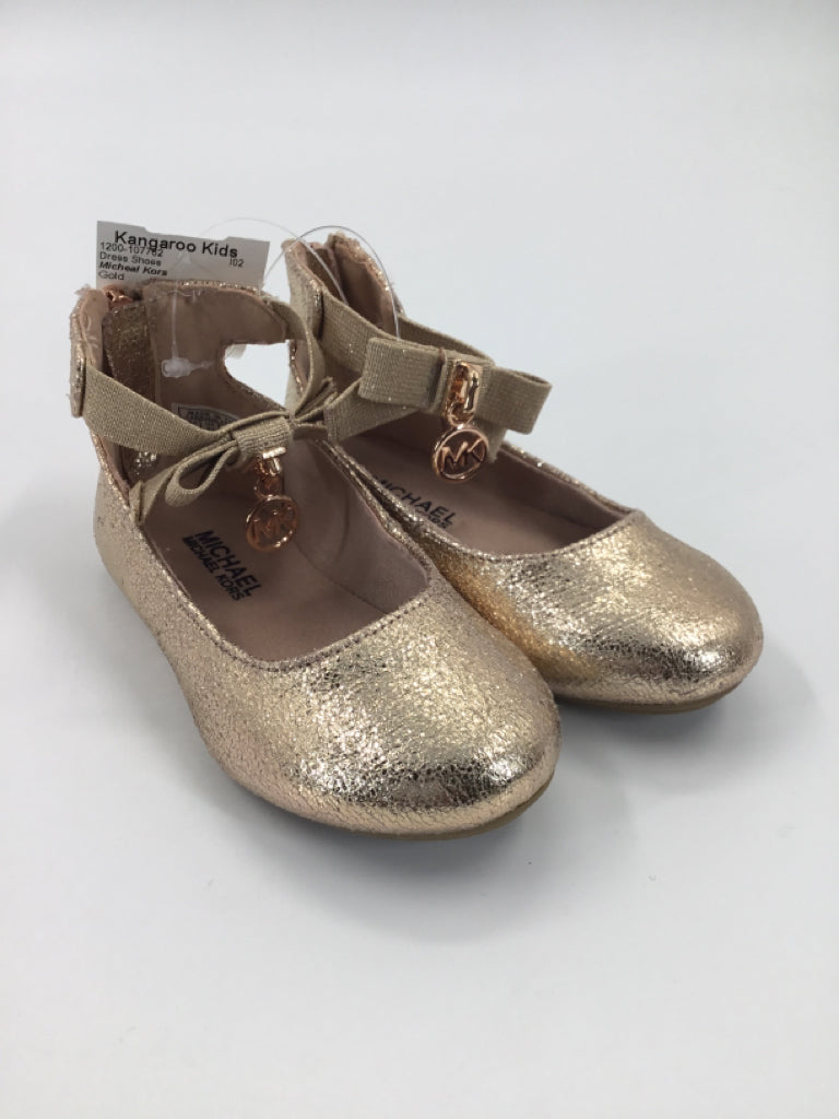 Micheal Kors Child Size 7 Toddler Gold Dress Shoes
