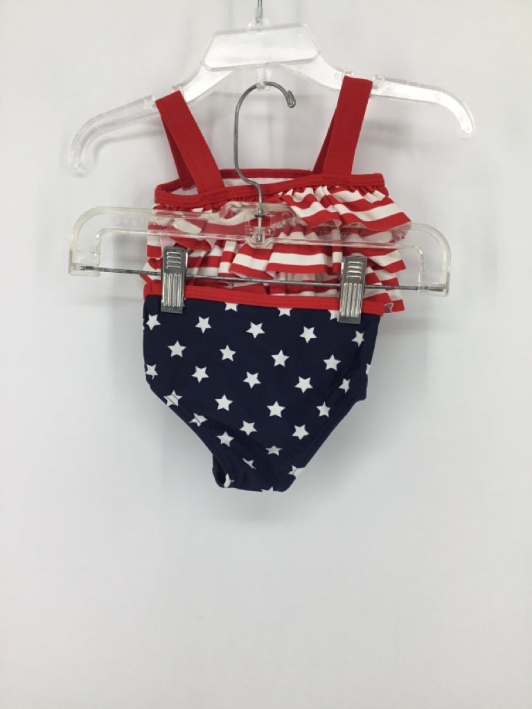 Just One You Made by Carters Child Size 6 Months Red Stars & Stripes Swimsuit
