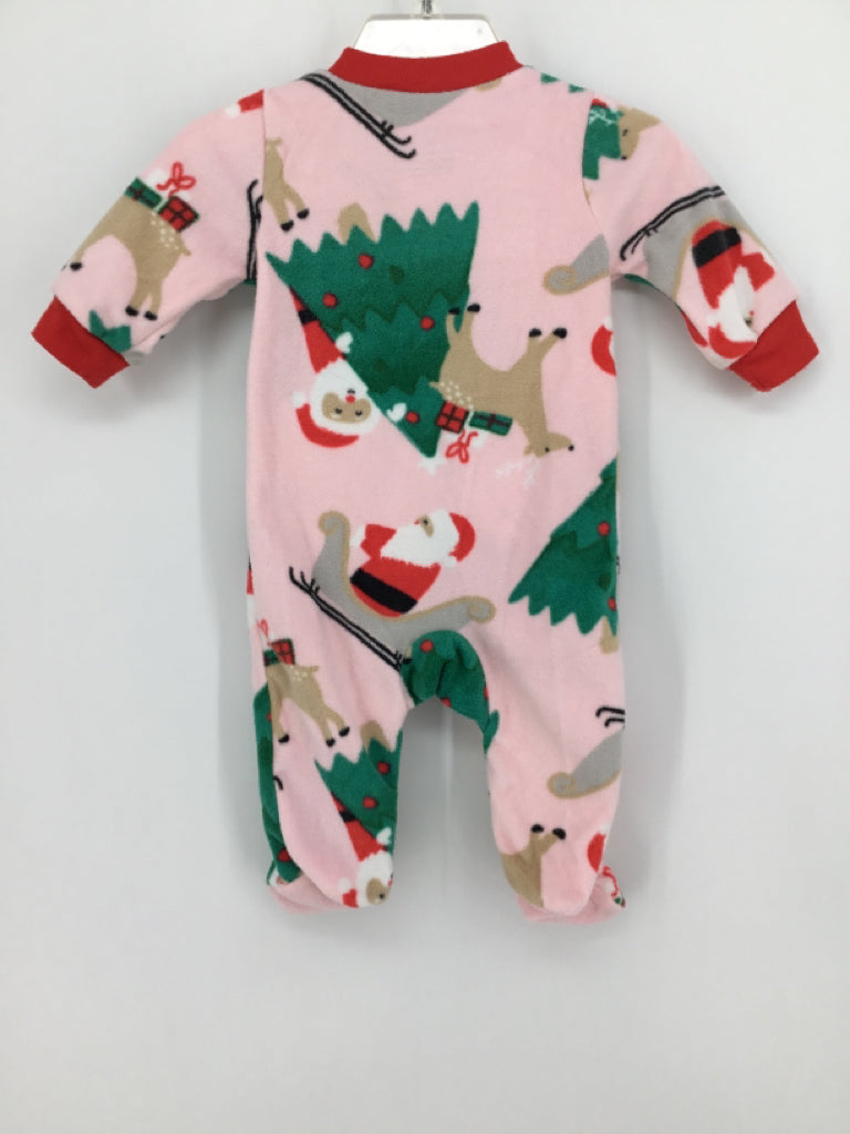 Carter's Child Size 3 Months Pink Christmas Sleeper