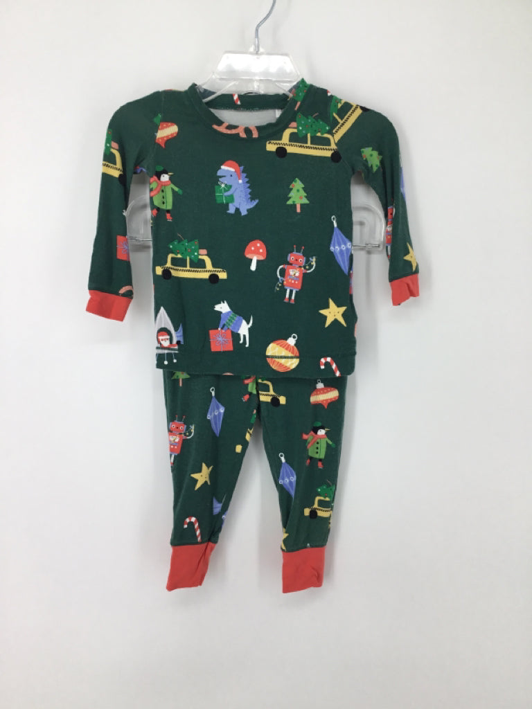 Angel Dear Child Size 6-12 Months Green Christmas Pajamas