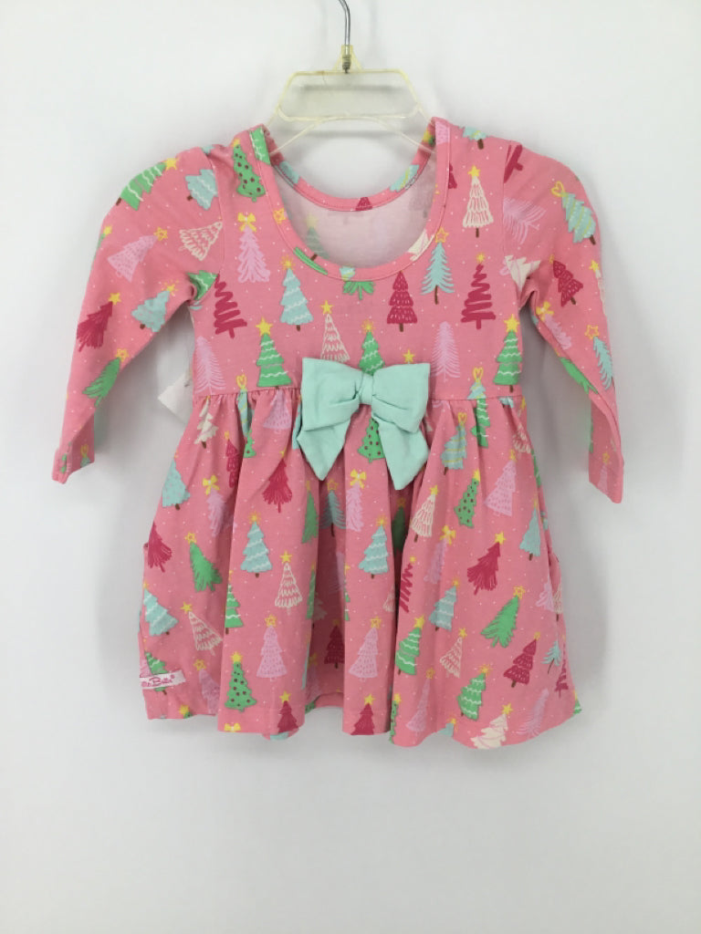 Ruffle Butts Child Size 18-24 Months Pink Christmas Dress