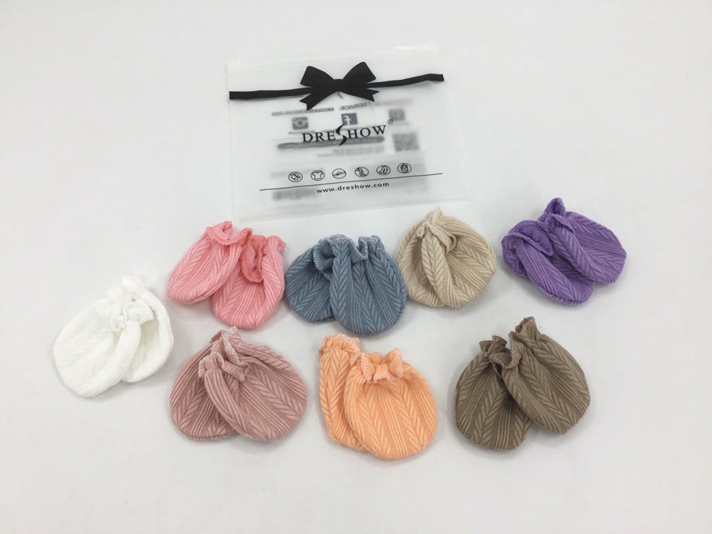 Dreshow Child Size Newborn Multi-Color Scratch Mittens - 8 pair