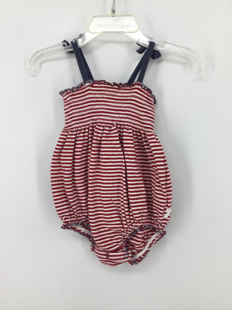 Burt's Bees Baby Child Size 0-3 Months Red Stars & Stripes Outfit