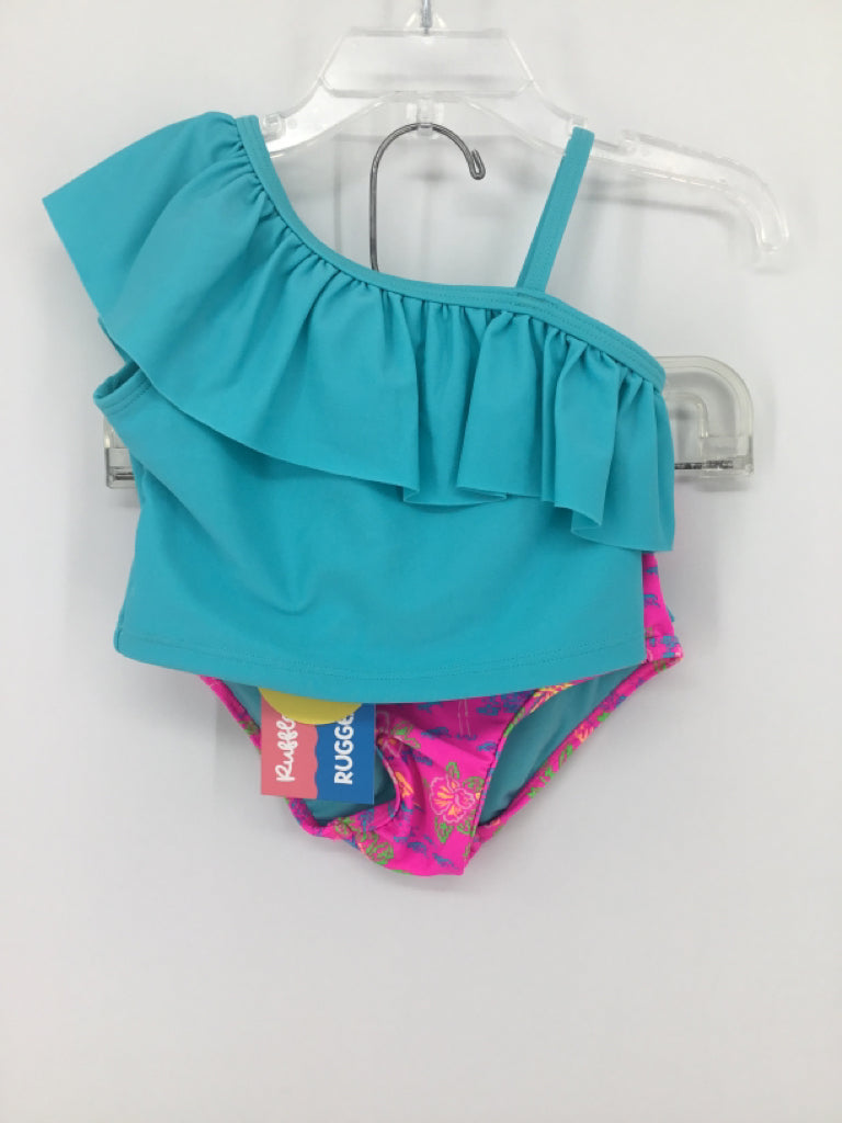Ruffle Butts Child Size 18-24 Months Blue Swimwear - girls