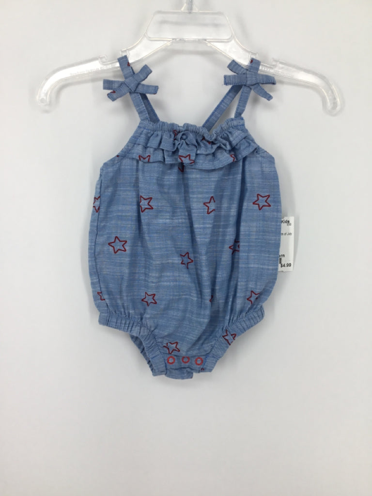 Cat & Jack Child Size Newborn Blue Stars & Stripes Outfit