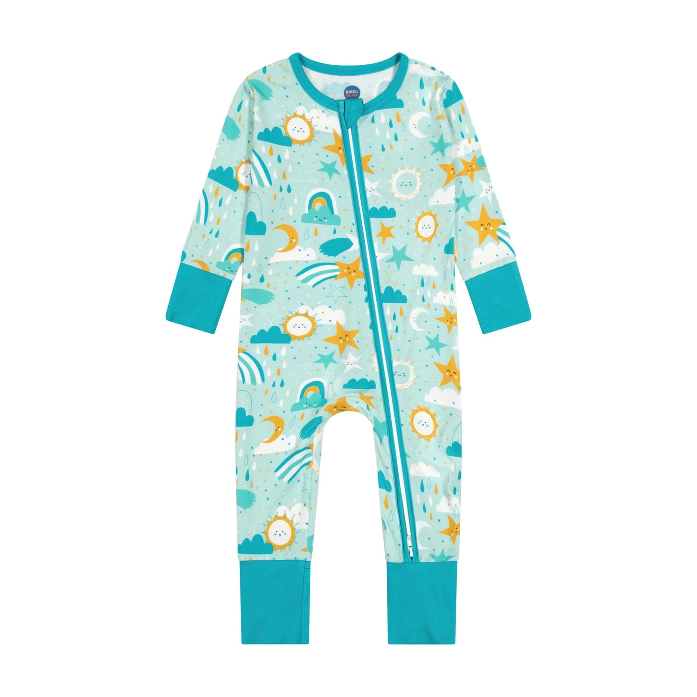 Bird & Bean Bamboo Footless Romper - Astro