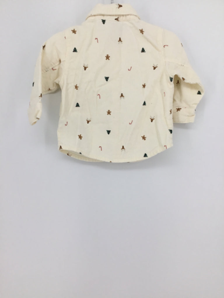 Old Navy Child Size 6-12 Months Cream Christmas Shirt