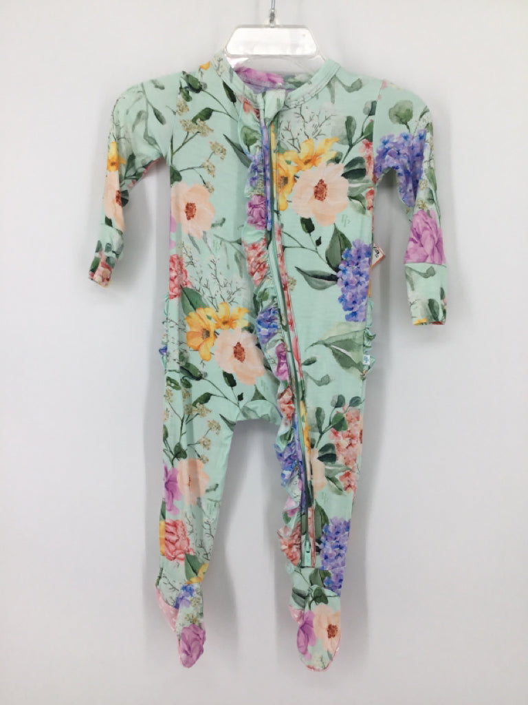 Posh Peanut Child Size 3-6 Months Green Sleepers