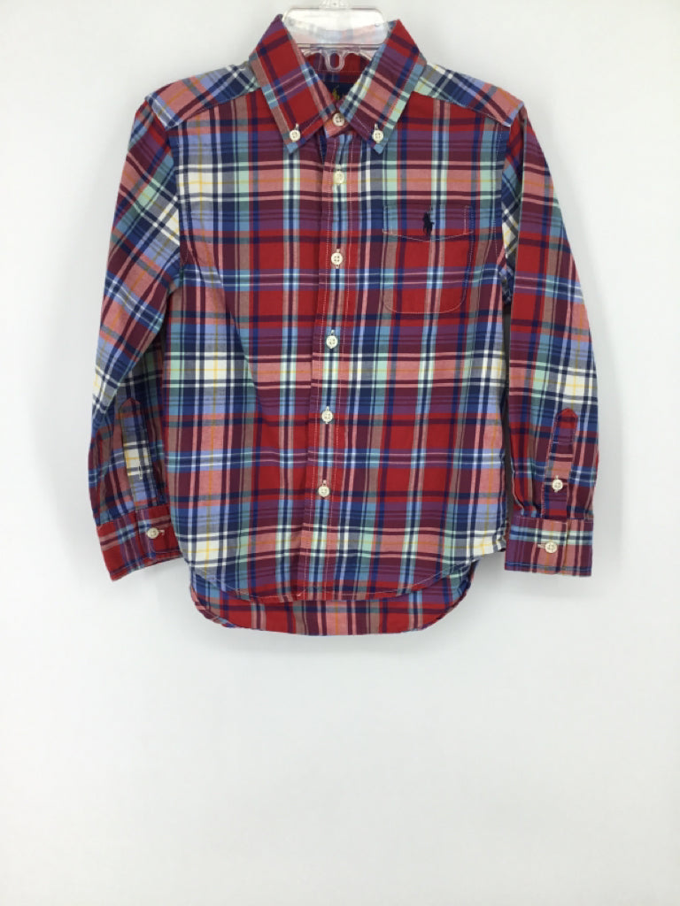 Ralph Lauren Child Size 4 Red Plaid Shirt - boys