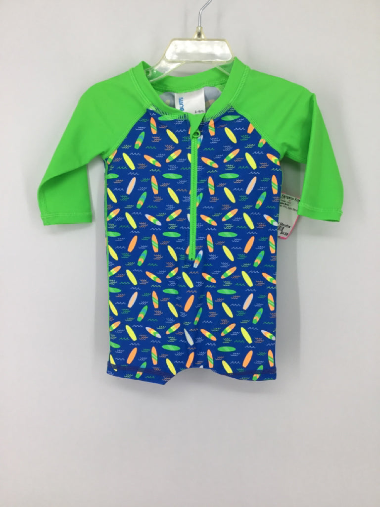 Rugged Butts Child Size 3-6 Months Green Print Swimwear - boys