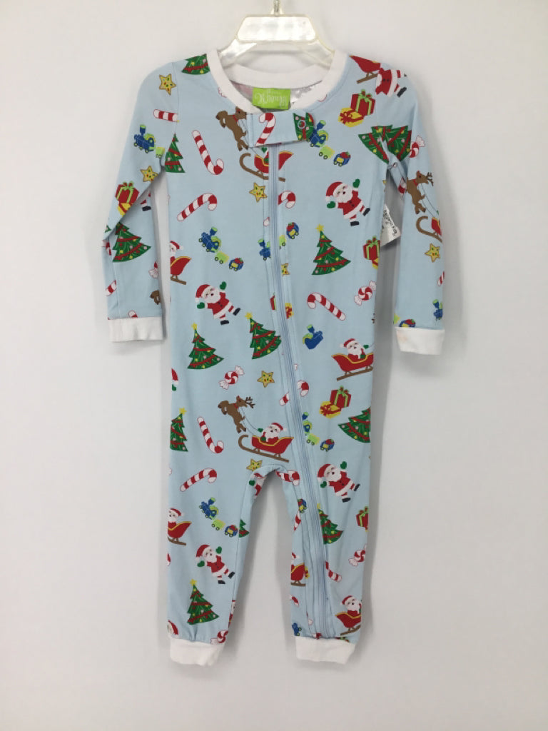 Classic Whimsey Child Size 3 Blue Christmas Pajamas