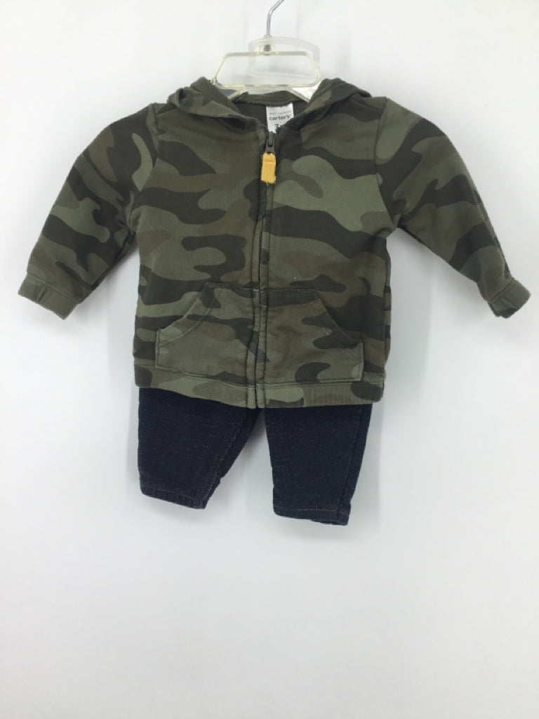 Carter's Child Size 3 Months Green Camoflage Outfit - boys