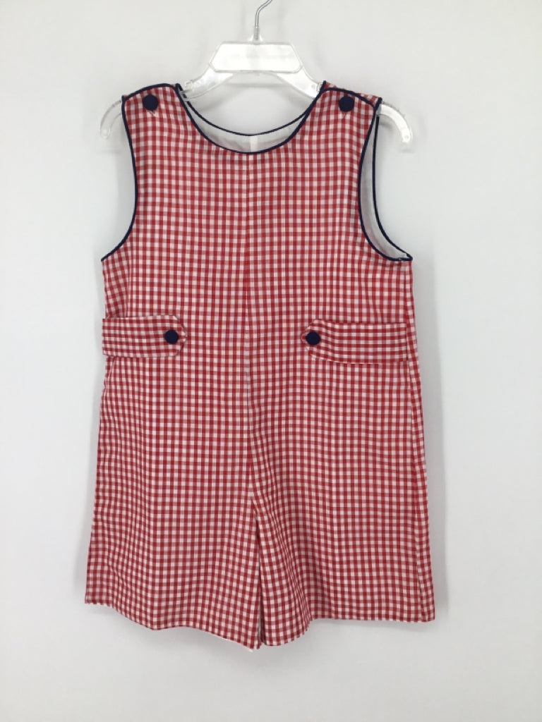 The Proper Peony Child Size 3 Red Gingham Outfit - boys