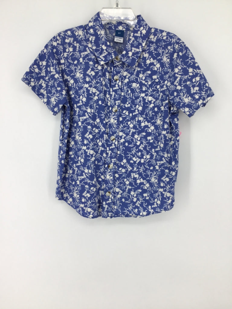 Old Navy Child Size 5 Blue Print Shirt - boys