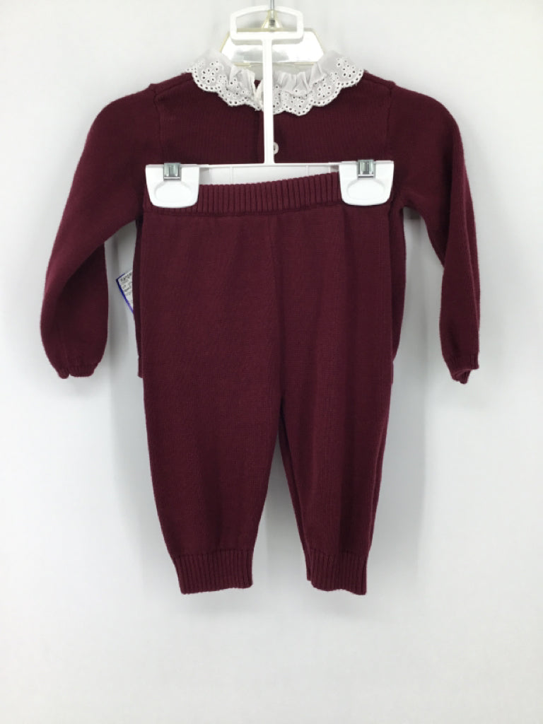 Edgehill Collection Child Size 6 Months Burgundy Outfit - girls