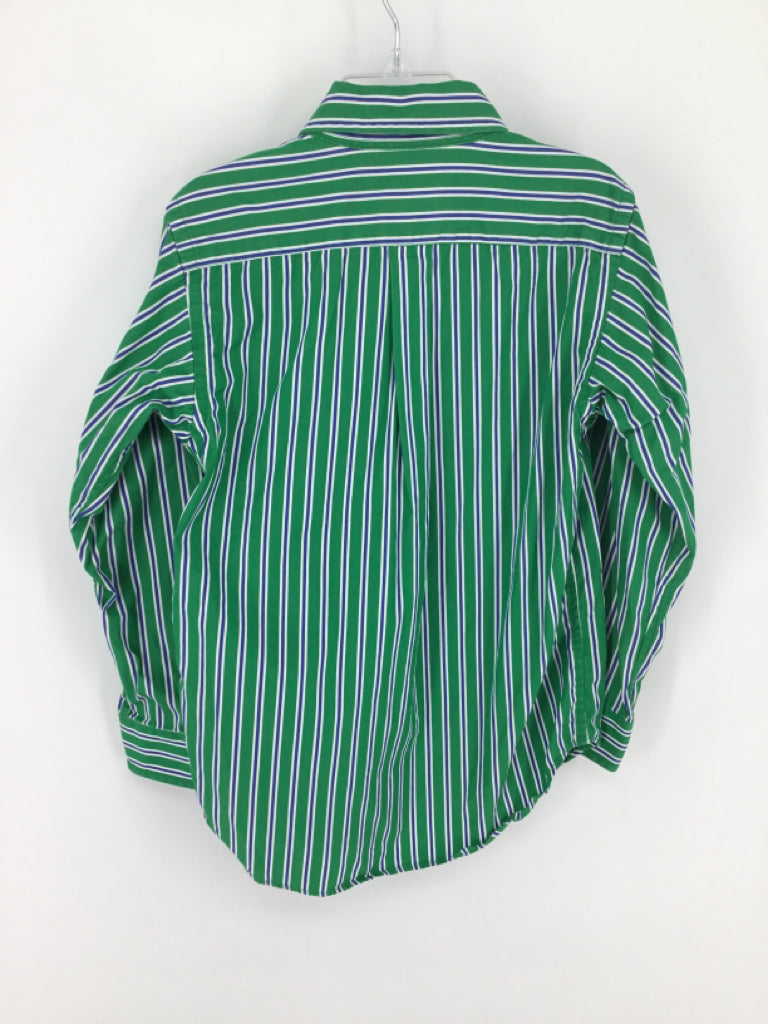Ralph Lauren Child Size 6 Green Stripe Shirt - boys