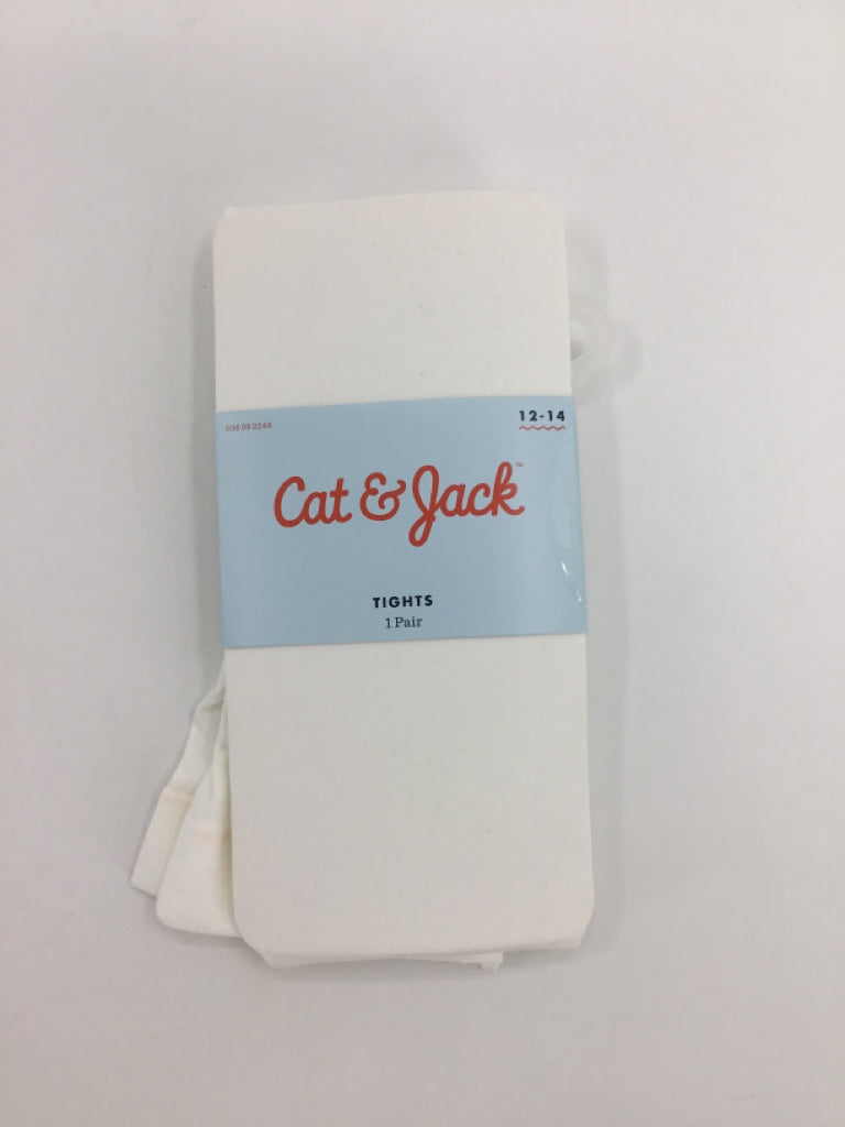 Cat & Jack Child Size 12-14 White Tights - girls