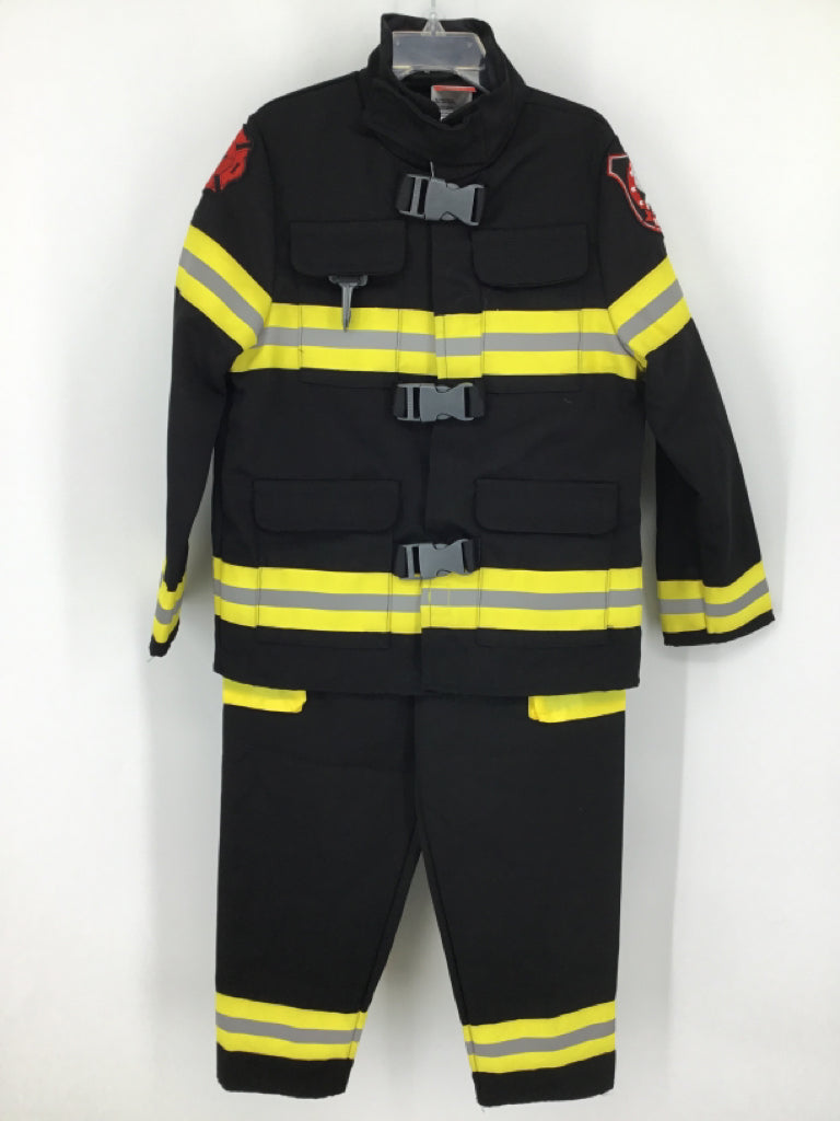 Disguise Child Size 4 Black Fire Fighter Halloween Costume