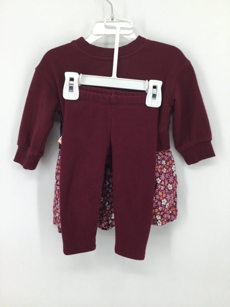 Cat & Jack Child Size 12 Months Burgundy Dress - girls