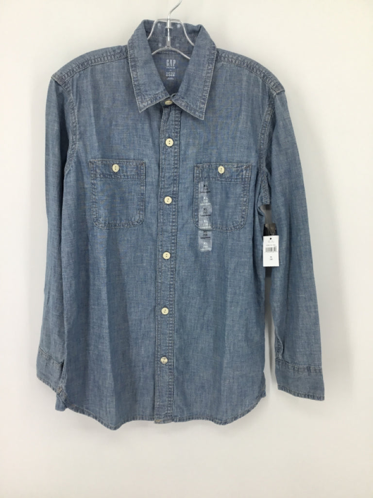 Gap Kids Child Size 12 Blue Solid Shirt - boys
