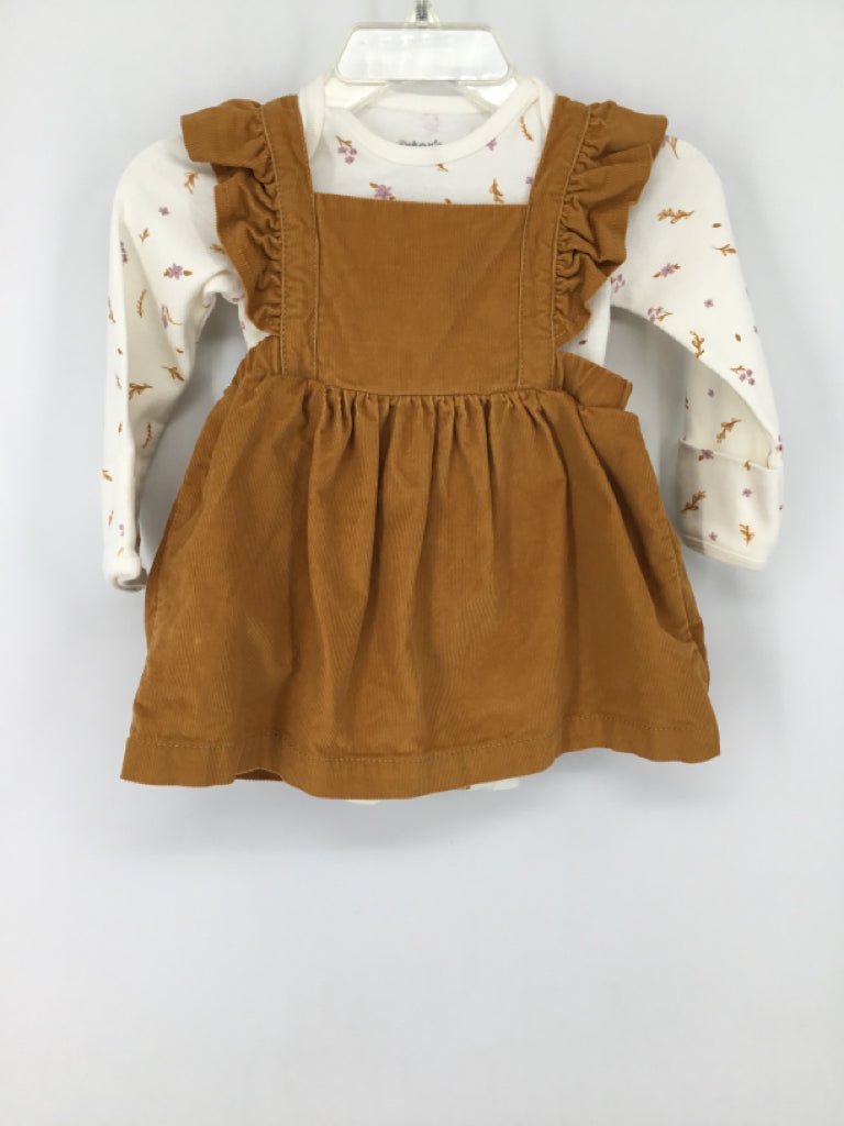 Just One You Made by Carters Child Size 3 Months Mustard Dress - girls